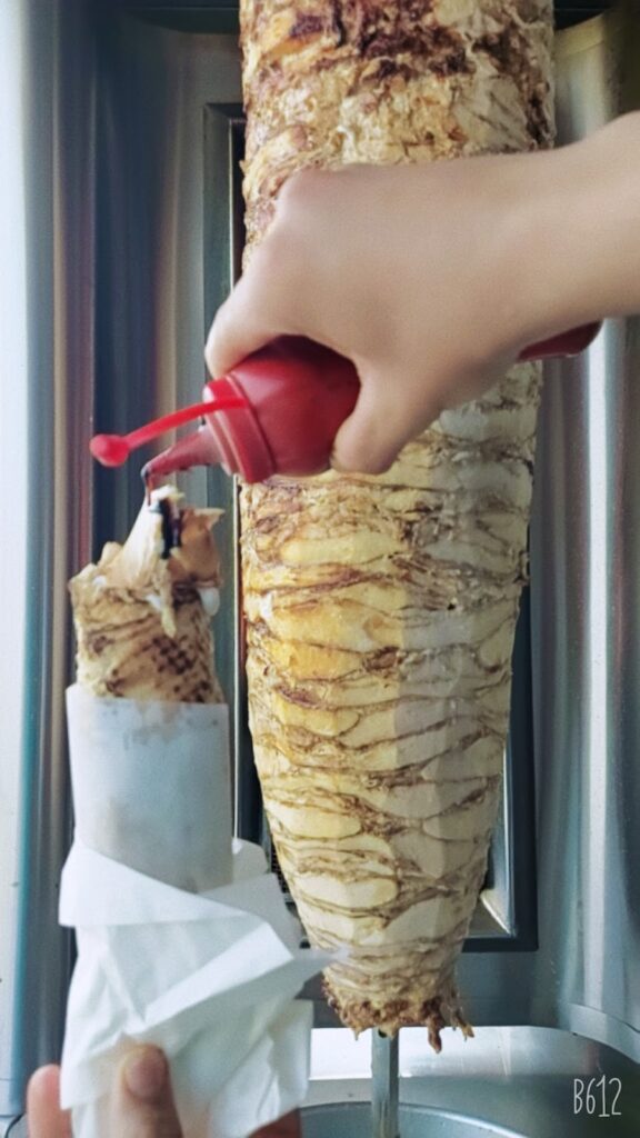Pastries, grills, pizza, and shawarma.