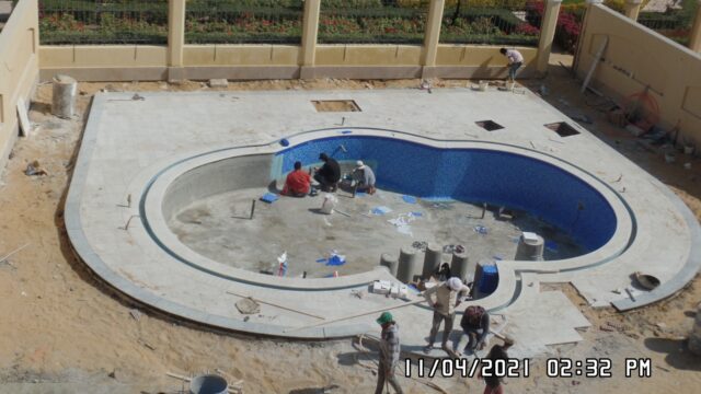 swimming-pools-company-cairo-peanut-pool-mosaic-walls-crew